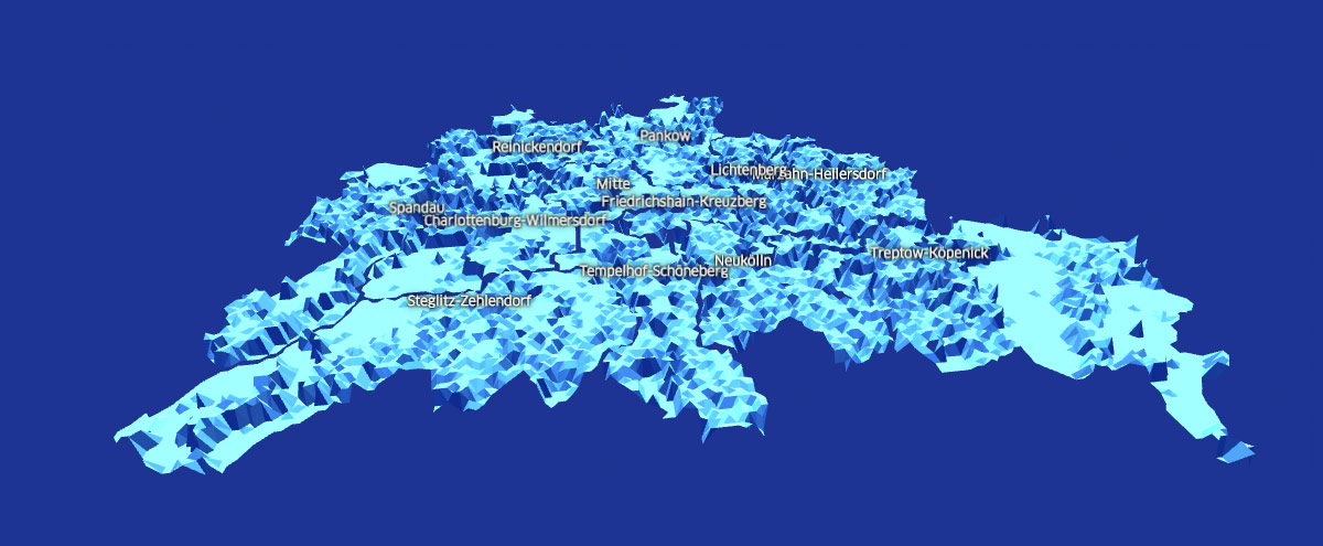 3D visualisation of the data